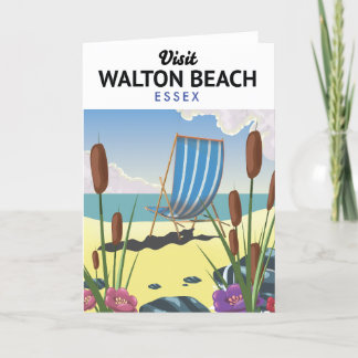 Tarjeta Festiva Walton Beach, afiche de viaje de Essex Seaside