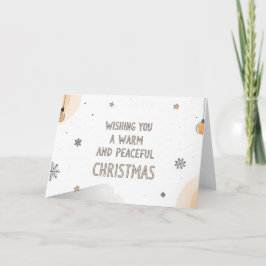 Tarjeta Festiva Warm and Peaceful Christmas Minimalist Card Art