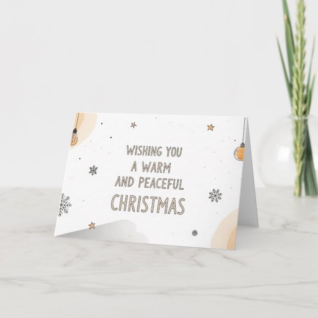 Tarjeta Festiva Warm and Peaceful Christmas Minimalist Card Art (Anverso)