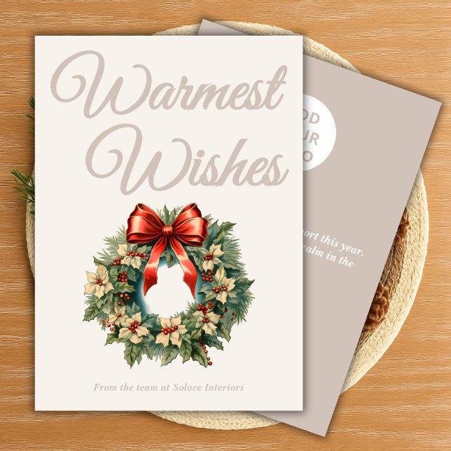 Tarjeta Festiva Warm Beige Script Christmas Card (Subido por el creador)