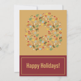 Tarjeta Festiva Warm & Cozy Traditional Christmas Card