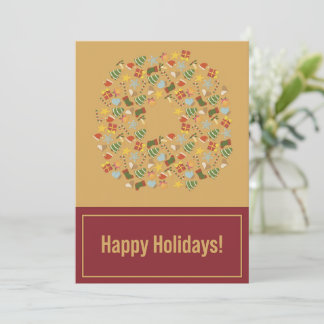Tarjeta Festiva Warm & Cozy Traditional Christmas Card