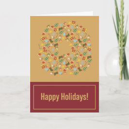Tarjeta Festiva Warm & Cozy Traditional Christmas Card
