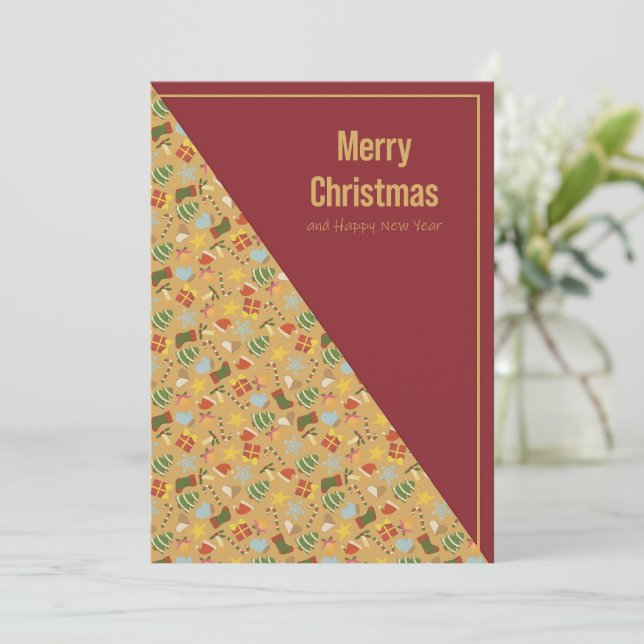Tarjeta Festiva Warm Holiday & New Year Card (Anverso de pie)