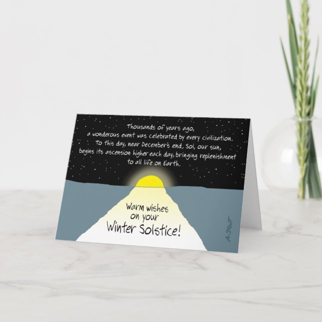 Tarjeta Festiva Warm Wishes on Your Winter Solstice! -  (Anverso)