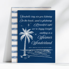 Tarjeta Festiva Warmer Wonderland Palm Tree Beach Christmas