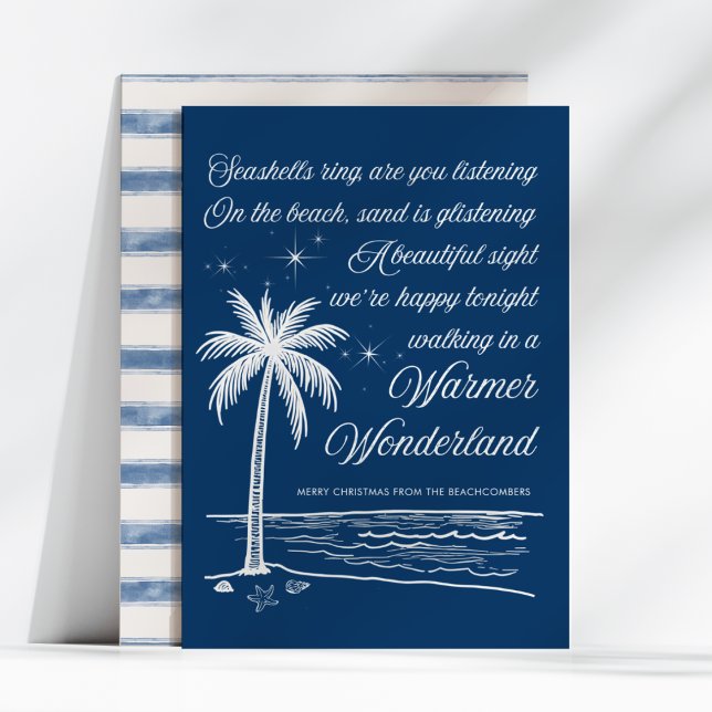 Tarjeta Festiva Warmer Wonderland Palm Tree Beach Christmas (Subido por el creador)