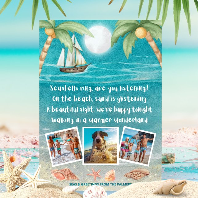 Tarjeta Festiva Warmer Wonderland Tropical Beach Photo Navidades (Subido por el creador)