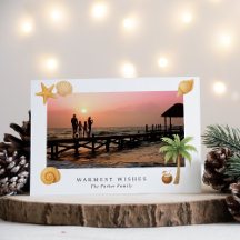 Warmest Wishes Beach Photo Modern Navidades