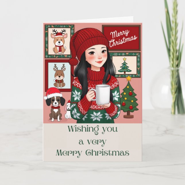 Tarjeta Festiva Warmth de invierno (Anverso)