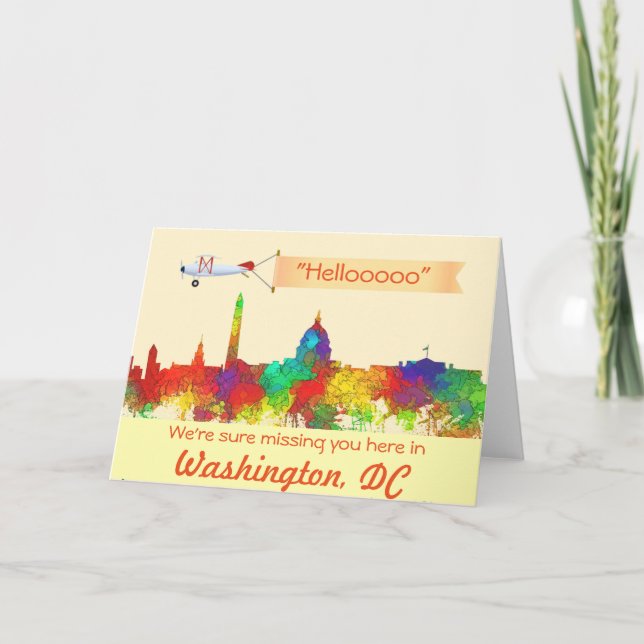 Tarjeta Festiva Washington DC Skyline SG (Anverso)