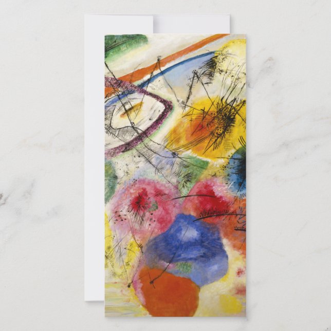 Tarjeta Festiva Wassily Kandinsky - Líneas negras (Anverso)