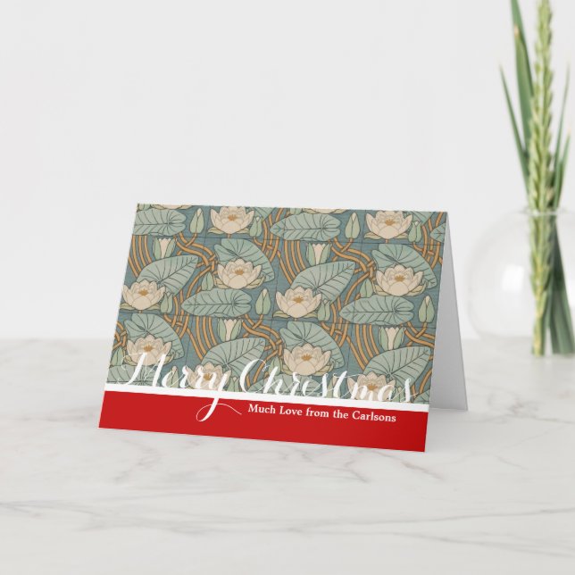 Tarjeta Festiva Water Lilies Lily Naturaleza Art Nouveau (Anverso)