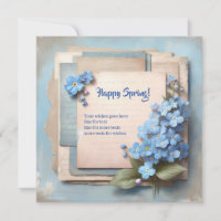 Watercolor azul vintage me olvido de no las flores