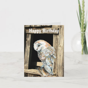Tarjeta Festiva Watercolor Barn Owl Bird Nature Wildlife Birday
