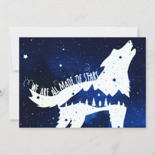 Tarjeta Festiva Watercolor Blue Stars Dream Cosmic Inspirador