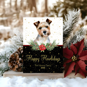 Tarjeta Festiva Watercolor Cairn Terrier Dog Happy Howlidays