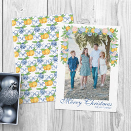 Tarjeta Festiva Watercolor Chinoiserie Mandarins Garland Photo