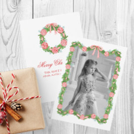 Tarjeta Festiva Watercolor Chinoiserie Ornaments Garland Navidades