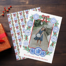 Watercolor Chinoiserie Plates Garland Navidades