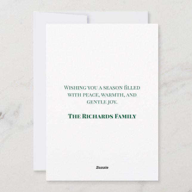 Tarjeta Festiva Watercolor Christmas Tree Holiday Card (Reverso)