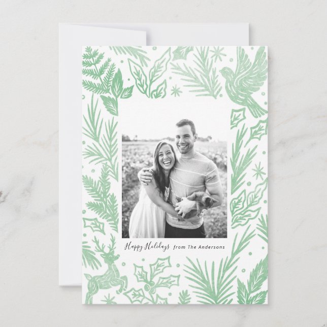 Tarjeta Festiva Watercolor de madera (Anverso)