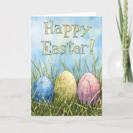Tarjeta Festiva Watercolor Easter Ego Trio