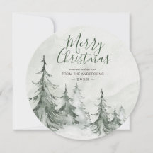 Watercolor Fir Trees Winter, Fiesta de Navidades
