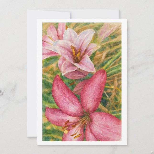 Tarjeta Festiva Watercolor Flowers (Anverso)