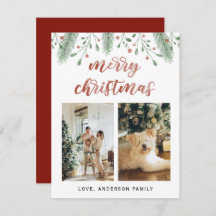 Watercolor Merry Christmas Calligraphy Two Photo