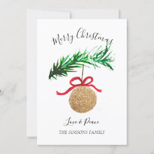 Tarjeta Festiva Watercolor Merry Christmas Tree Merry y brillante