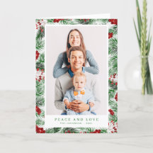 Watercolor Navidades modernos Foliage Botanicals