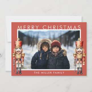 Tarjeta Festiva Watercolor Nutcracker Navidades Mínimos Modernos