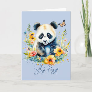 Tarjeta Festiva Watercolor Panda, mantente difuso