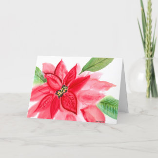 Tarjeta Festiva Watercolor Poinsettia card