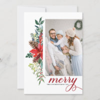 Watercolor Poinsettia Navidades botánicos Foto