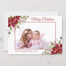 Watercolor Poinsettia Navidades Florales Foto