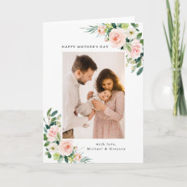 Tarjeta Festiva Watercolor Rubor Floral Photo Mother's Day