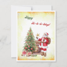 Watercolor Victorian Santa Happy Ho-ho-lidays