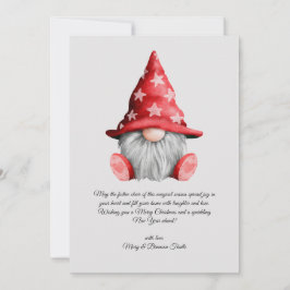 Tarjeta Festiva Watercolor Vintage Christmas Love Gnome