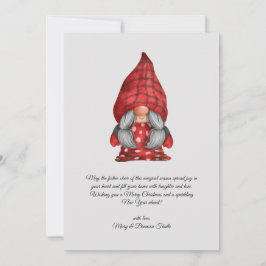 Tarjeta Festiva Watercolor Vintage Sra. Santa Navidades Gnome