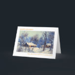 Tarjeta Festiva Watercolor Winter Scene Business<br><div class="desc">Moderno y elegante paisaje acuático de invierno con moderna tipografía amarilla. Dentro de la tarjeta puede ser personalizar o borrar para un mensaje escrito a mano.</div>