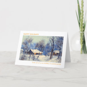 Tarjeta Festiva Watercolor Winter Scene Business
