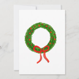 Tarjeta Festiva Watercolor Wreath Greeting Card Christmas