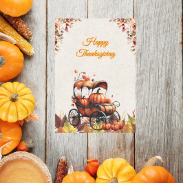 Tarjeta Festiva WatercolorCustomizable Vintage Thanksgiving 