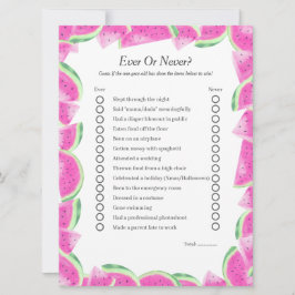 Tarjeta Festiva Watermelon First Birday Ever o Never game card