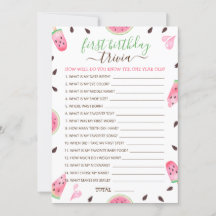 Watermelon One In A Melon First Birthday Trivia Ga