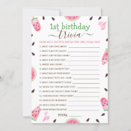 Tarjeta Festiva Watermelon One In A Melon First Birthday Trivia Ga