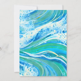 Tarjeta Festiva Waves marinas del océano de agua azul