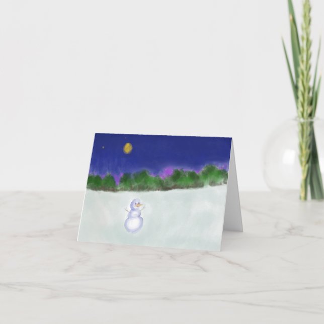 Tarjeta Festiva Waving Snowman (Anverso)